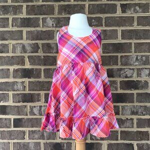 NWT Gymboree halter top girls size 5 pink orange navy marigold plaid bow shirt